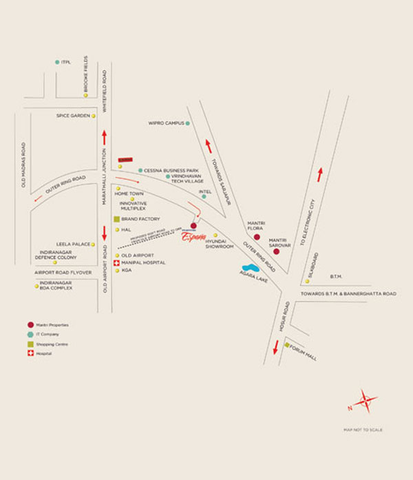 Mantri Espana Location Map Image