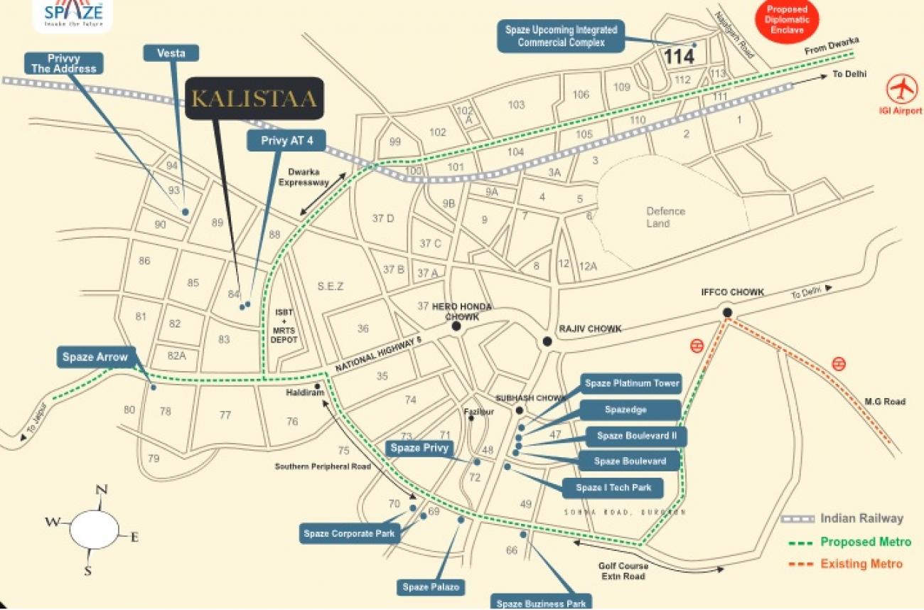 Spaze Kalistaa Location Map Image