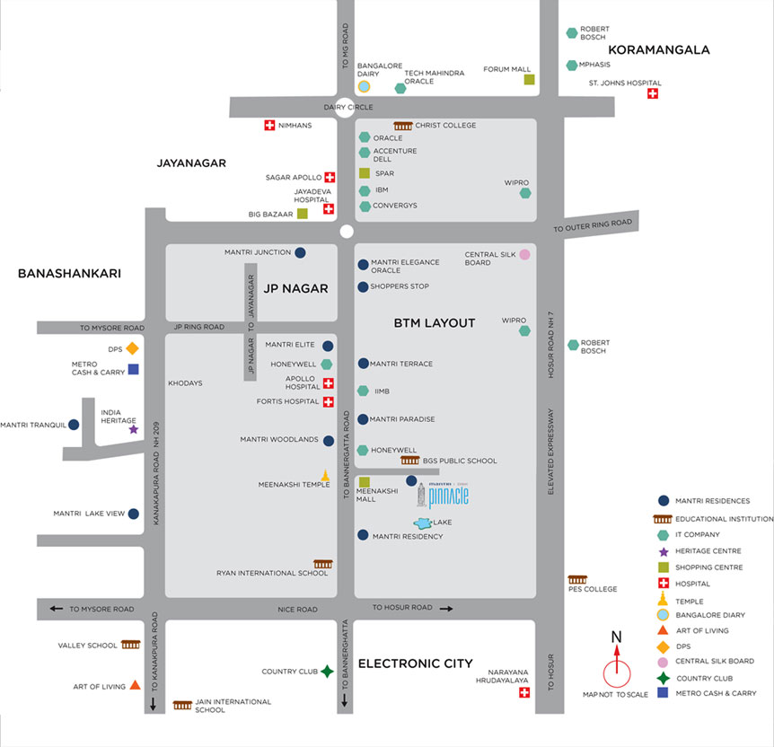 Mantri Pinnacle Location Map Image