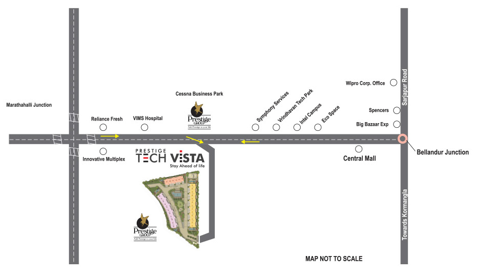 Prestige Tech Vista Location Map Image