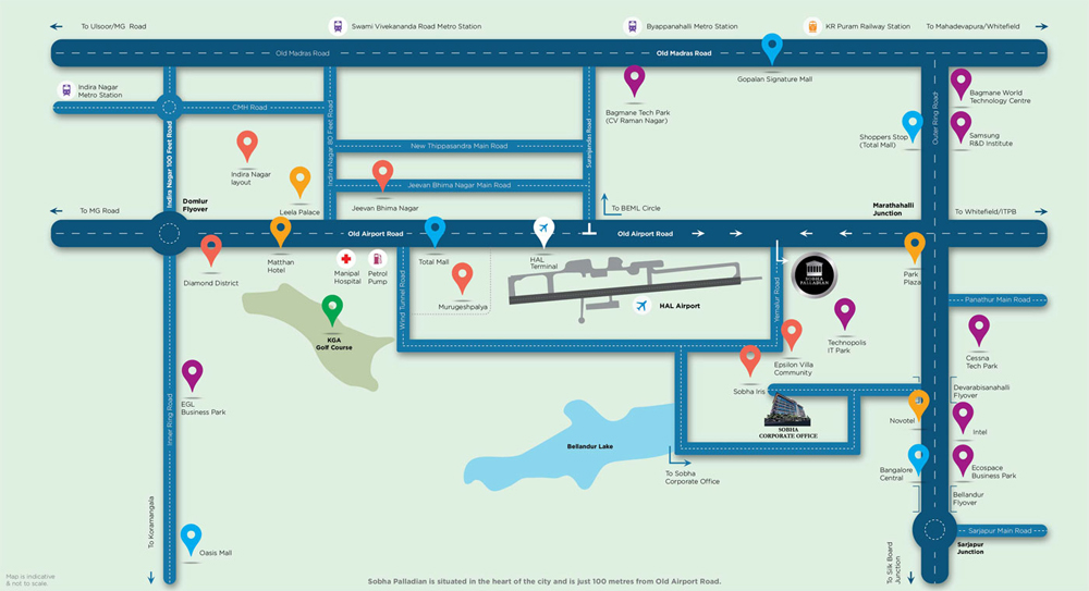 Sobha Ltd. Palladian Location Map Image