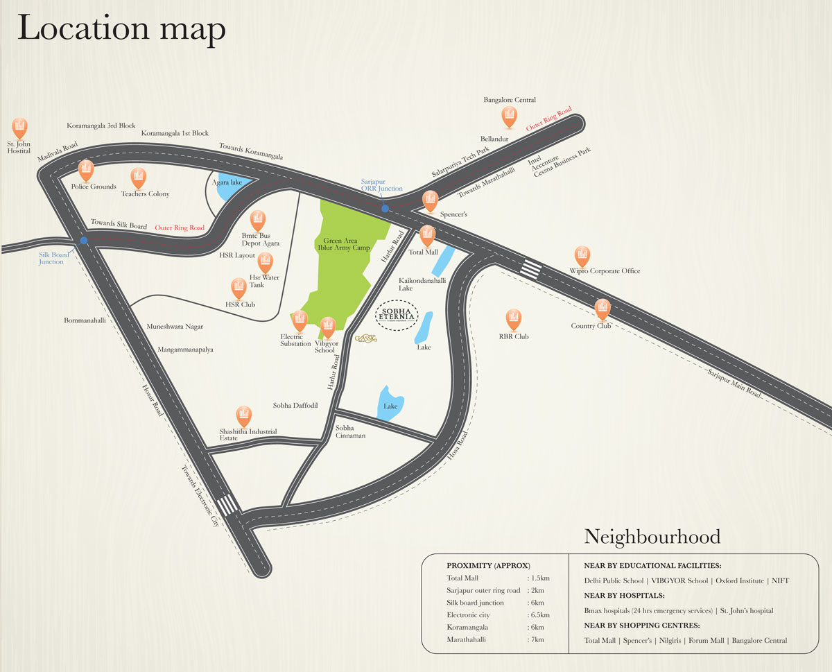 Sobha Ltd. Eternia Location Map Image