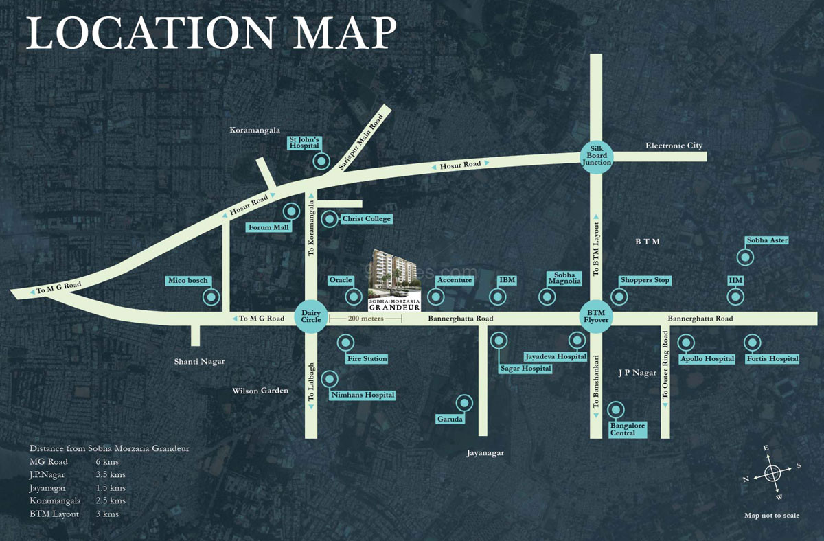 Sobha Morzaria Grandeur Location Map Image