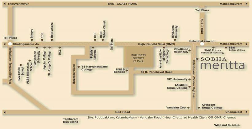 Sobha Meritta Location Map Image