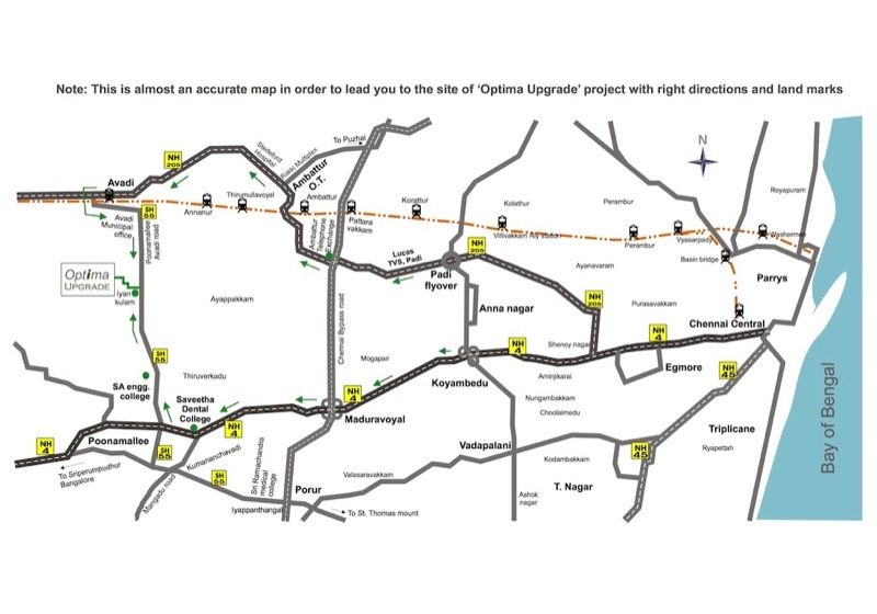 Optima Homes Upgrade Location Map Image