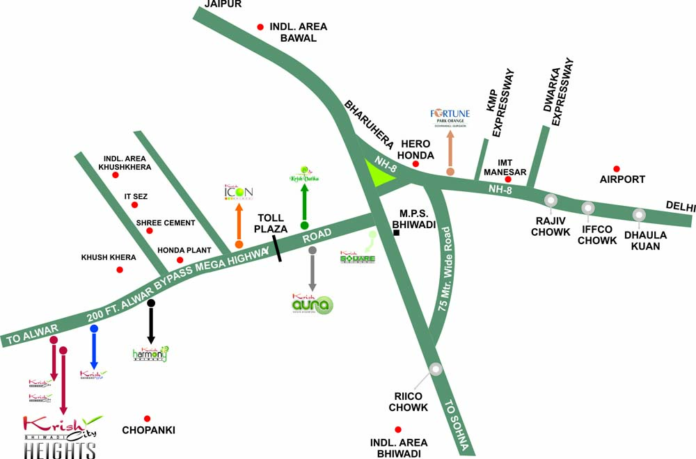 Krish City Heights Location Map Image