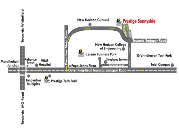 Prestige Sunnyside Location Map Image