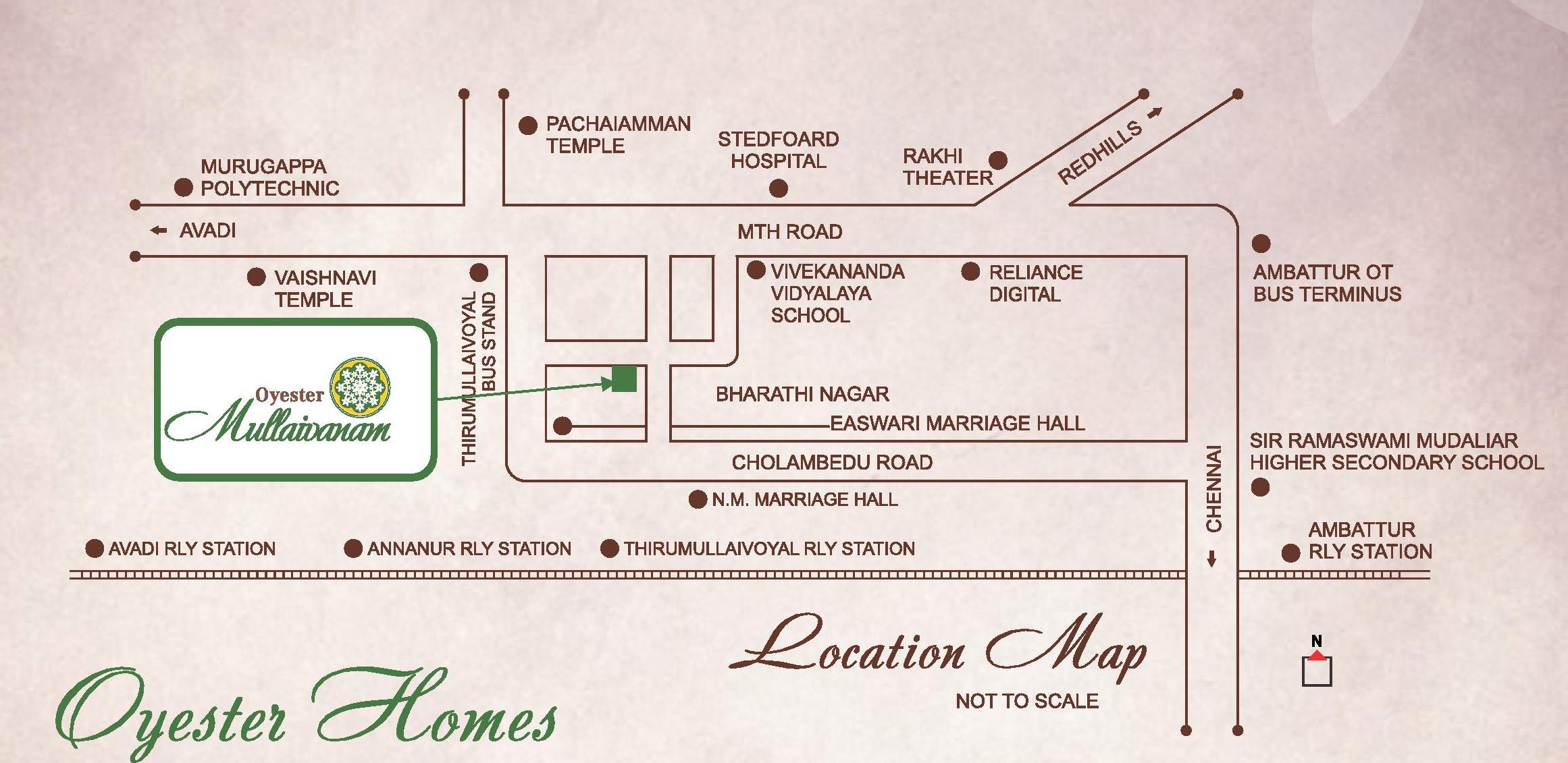 Oyester Homes Mullaivanam Location Map Image