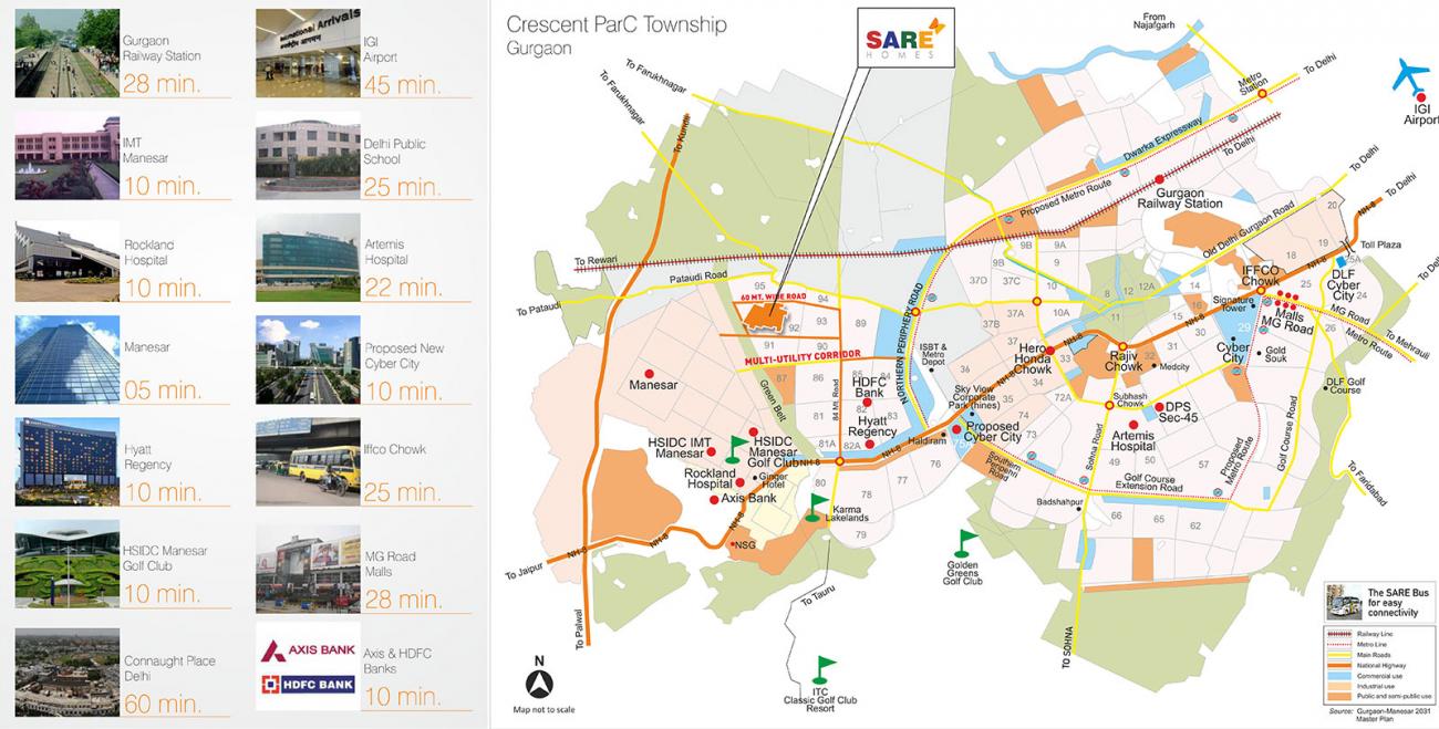 Sare Homes Green Parc II Location Map Image