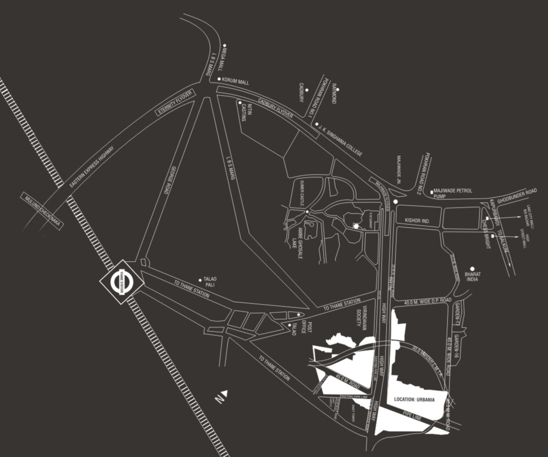 Rustomjee Urbania Location Map Image