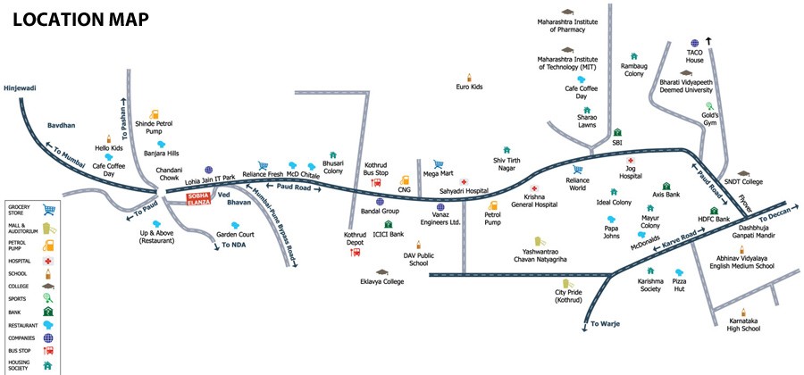 Sobha Ltd. Elanza Location Map Image