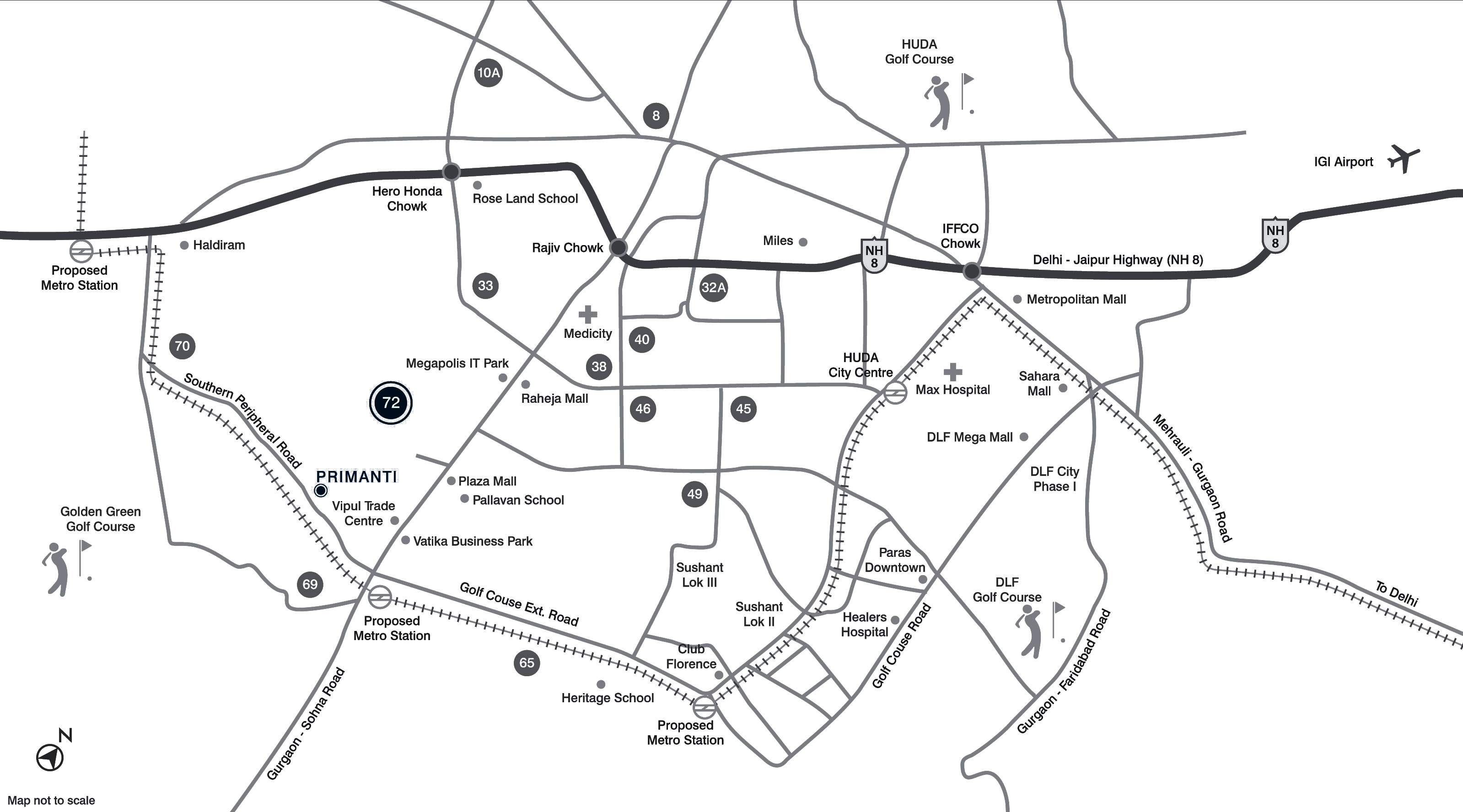 Tata Housing Primanti Location Map Image