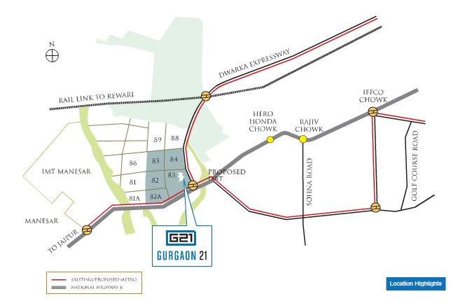 Vatika Gurgaon 21 Location Map Image