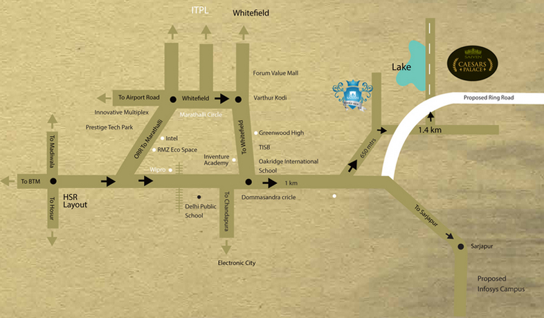 Saiven Caesars Palace Location Map Image