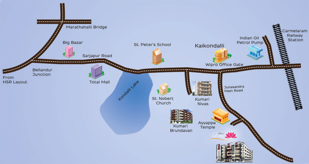Kumari Lotus Location Map Image